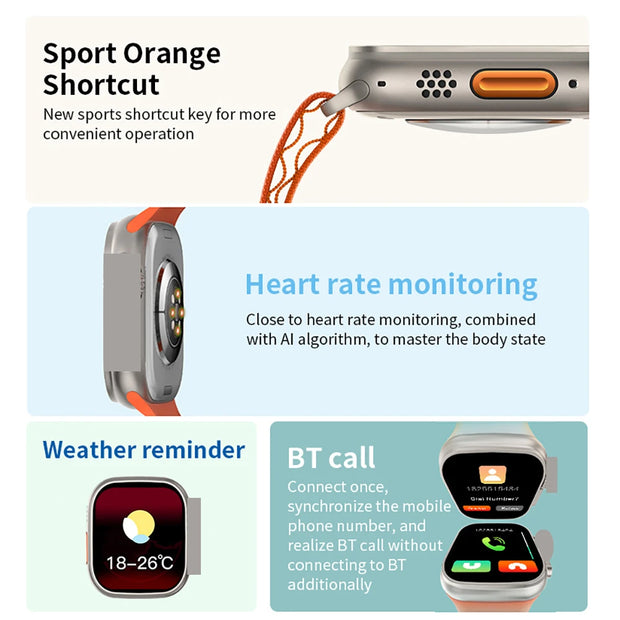 Montre Connectée Ultra – Écran AMOLED, NFC & Boussole