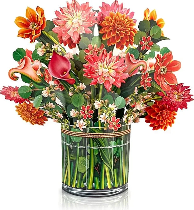Carte de Vœux 3D Bouquet de Fleurs